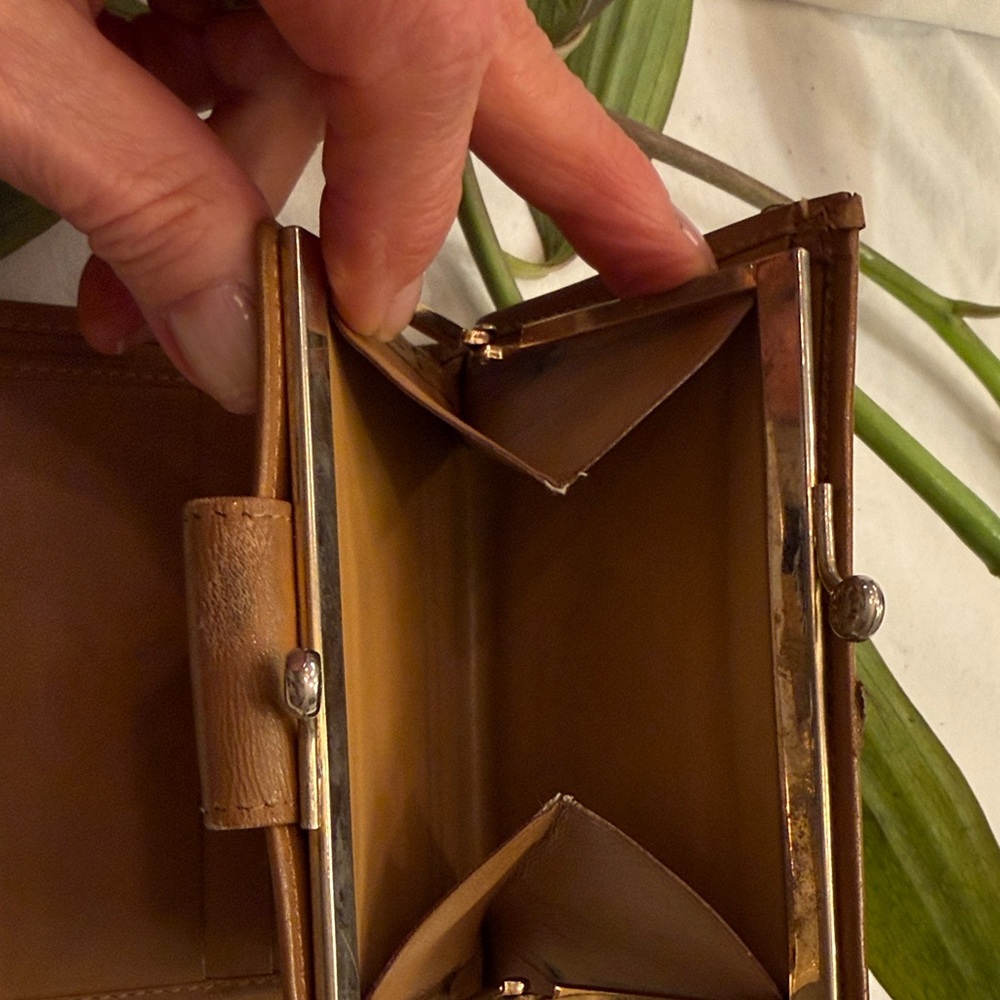 Celine Triomphe Monogram Compact Bifold Wallet in Tan/Brown - Picture 5 of 9